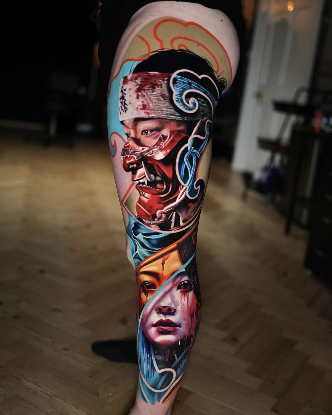 Healed full leg sleeve — Volkan Demirci, London